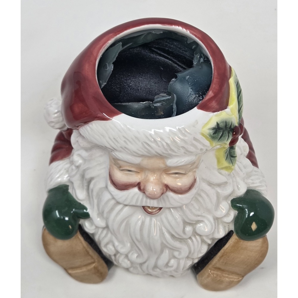 Fitz and Floyd Essentials Santa Claus Head Vase Candle Holder Vintage 1990s - Picture 5 of 9
